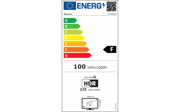 HISENSE 65U69KQ - &Eacute;tiquette &eacute;nergie v2