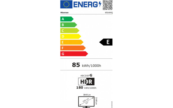 HISENSE 65U6NQ - &Eacute;tiquette &eacute;nergie v2