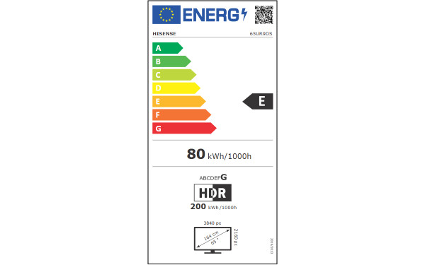 HISENSE 65UR9DS - &Eacute;tiquette &eacute;nergie v2
