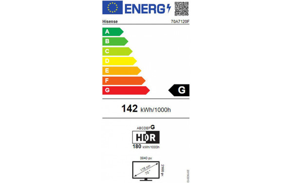 HISENSE 70A7120F - &Eacute;tiquette &eacute;nergie v2