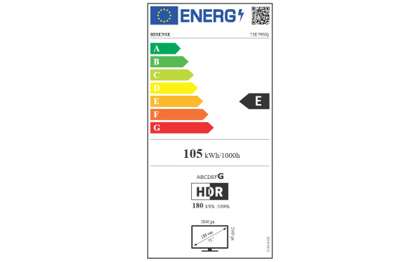 HISENSE 75E79NQ - &Eacute;tiquette &eacute;nergie v2