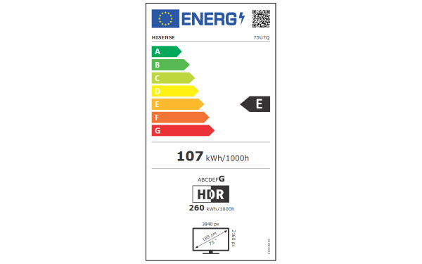 HISENSE 75U7Q - &Eacute;tiquette &eacute;nergie v2