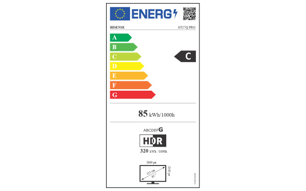 HISENSE 85U7Q PRO - &Eacute;tiquette &eacute;nergie v2