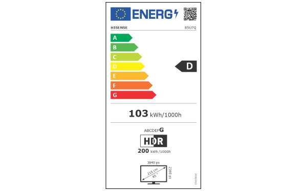 HISENSE 85U7Q - &Eacute;tiquette &eacute;nergie v2