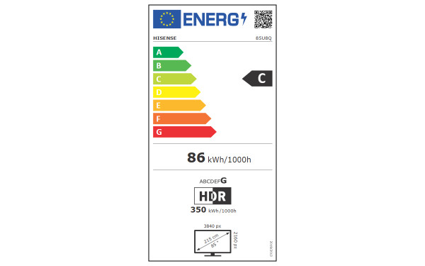 HISENSE 85U8Q - &Eacute;tiquette &eacute;nergie v2