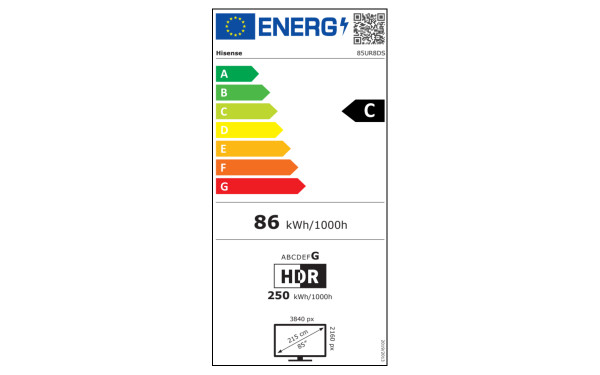 HISENSE 85UR8DS - &Eacute;tiquette &eacute;nergie v2