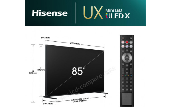 HISENSE 85UXNQ - Vue 3/4 gauche
