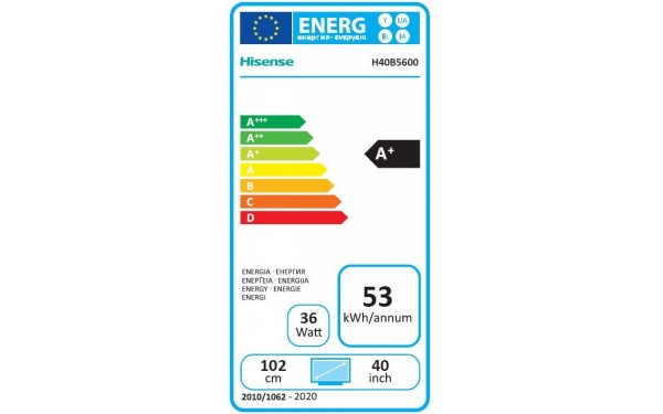 HISENSE H40B5600 - &Eacute;tiquette &eacute;nergie