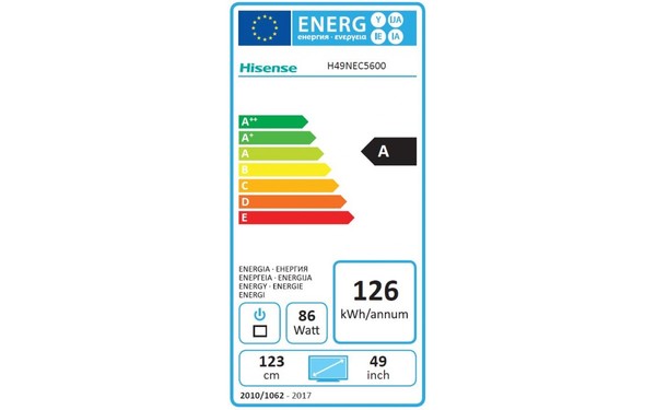 HISENSE H49NEC5600 - &Eacute;tiquette &eacute;nergie