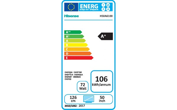 HISENSE H50A6120 - &Eacute;tiquette &eacute;nergie