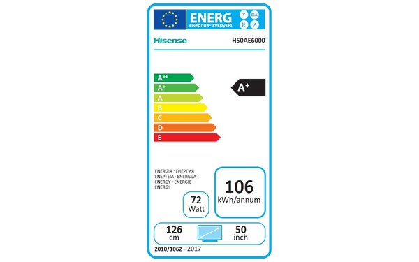 HISENSE H50AE6000 - &Eacute;tiquette &eacute;nergie