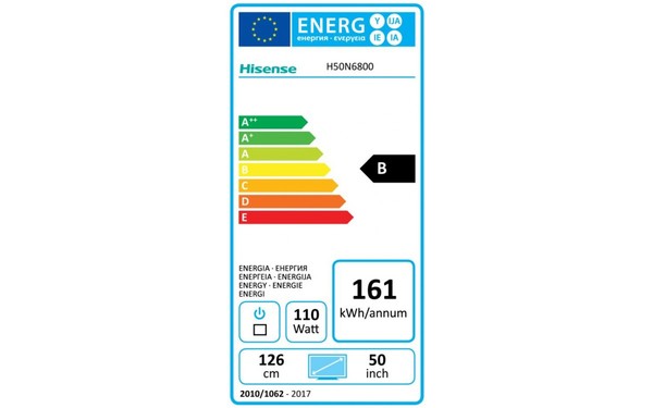 HISENSE H50N6800 - &Eacute;tiquette &eacute;nergie