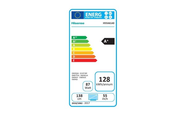 HISENSE H55A6140 - &Eacute;tiquette &eacute;nergie
