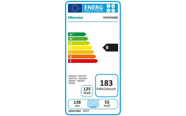 HISENSE H55AE6400 - &Eacute;tiquette &eacute;nergie