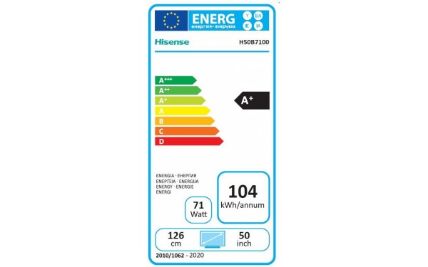 HISENSE H55B7120 - &Eacute;tiquette &eacute;nergie