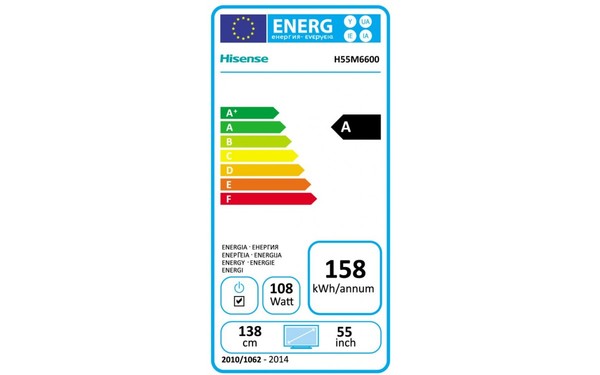HISENSE H55M6600 - &Eacute;tiquette &eacute;nergie