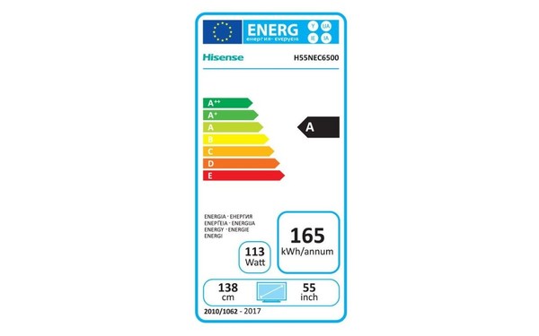 HISENSE H55NEC6500 - &Eacute;tiquette &eacute;nergie
