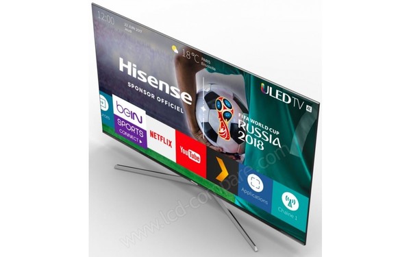 HISENSE H55U7A - Vue du dessus et par la droite
