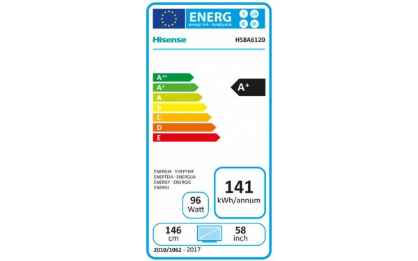 HISENSE H58A6120 - &Eacute;tiquette &eacute;nergie