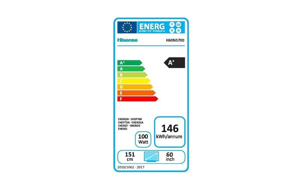 HISENSE H60N5700 - &Eacute;tiquette &eacute;nergie