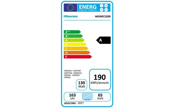 HISENSE H65NEC5200 - &Eacute;tiquette &eacute;nergie