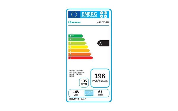 HISENSE H65NEC5650 - &Eacute;tiquette &eacute;nergie