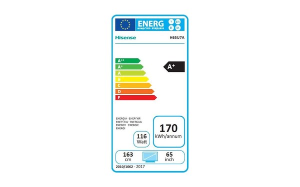 HISENSE H65U7A - &Eacute;tiquette &eacute;nergie