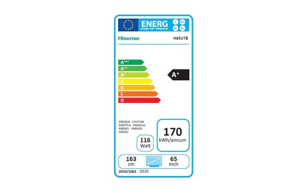 HISENSE H65U7BS - &Eacute;tiquette &eacute;nergie