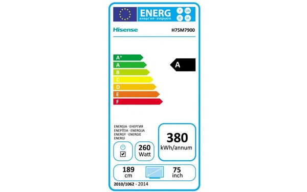 HISENSE H75M7900 - &Eacute;tiquette &eacute;nergie