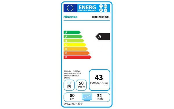 HISENSE LHD32D31TUK - &Eacute;tiquette &eacute;nergie