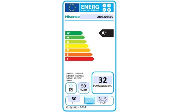 HISENSE LHD32D36EU - &Eacute;tiquette &eacute;nergie