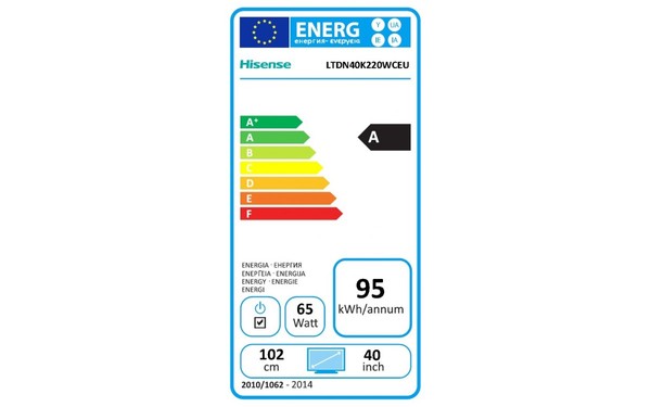 HISENSE LTDN40K220WCEU - &Eacute;tiquette &eacute;nergie