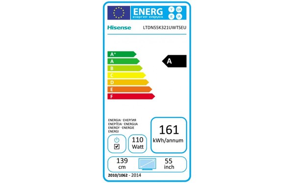 HISENSE LTDN55K321UWTSEU - &Eacute;tiquette &eacute;nergie