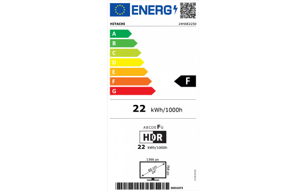 HITACHI 24HAE2250 - &Eacute;tiquette &eacute;nergie v2