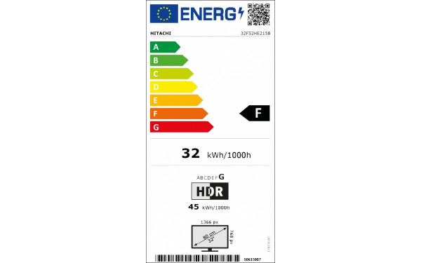 HITACHI 32F52HE2150 - &Eacute;tiquette &eacute;nergie v2