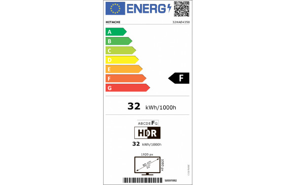 HITACHI 32HAE4350 - &Eacute;tiquette &eacute;nergie v2