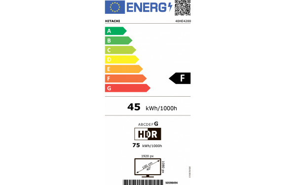 HITACHI 40HE4200 - &Eacute;tiquette &eacute;nergie v2