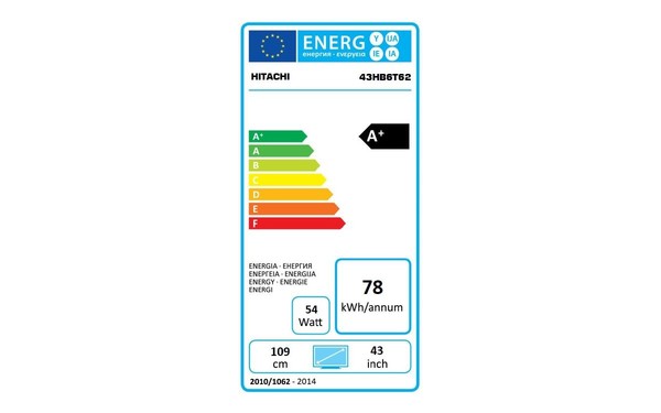 HITACHI 43HB6T62 - &Eacute;tiquette &eacute;nergie