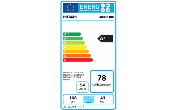 HITACHI 43HK5100 - &Eacute;tiquette &eacute;nergie