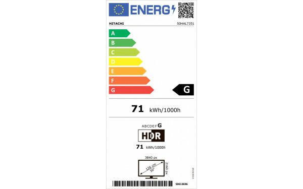 HITACHI 50HAL7351 - &Eacute;tiquette &eacute;nergie v2