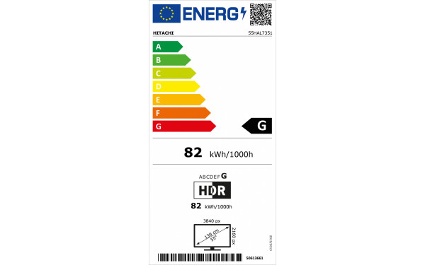HITACHI 55HAL7351 - &Eacute;tiquette &eacute;nergie v2
