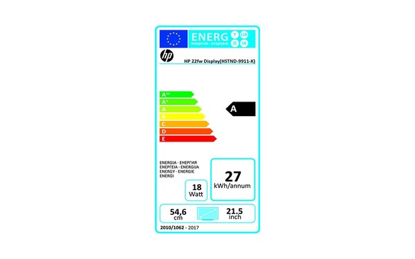 HEWLETT PACKARD HP 22fw - &Eacute;tiquette &eacute;nergie