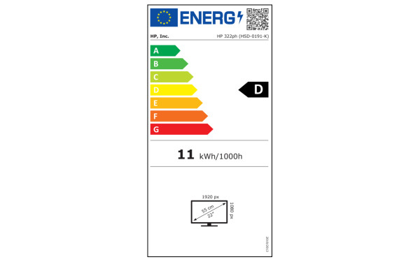 HEWLETT PACKARD HP 322ph - &Eacute;tiquette &eacute;nergie v2