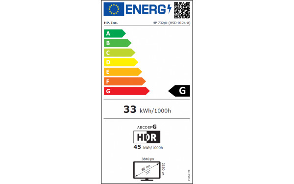 HEWLETT PACKARD HP 732pk - &Eacute;tiquette &eacute;nergie v2