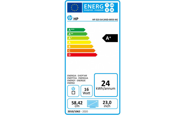 HEWLETT PACKARD HP E23 G4 - &Eacute;tiquette &eacute;nergie