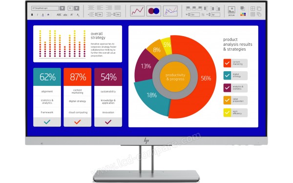 HEWLETT PACKARD HP EliteDisplay E243p - Vue de face