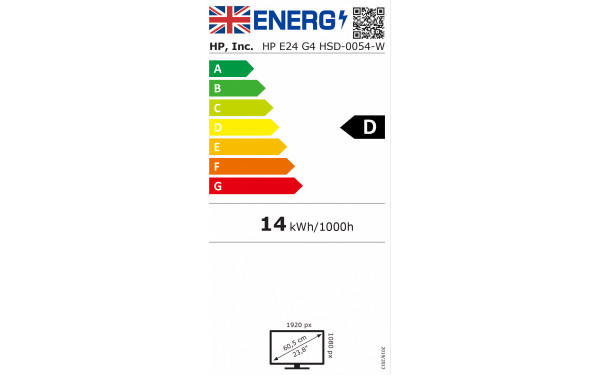 HEWLETT PACKARD HP E24 G4 - &Eacute;tiquette &eacute;nergie v2