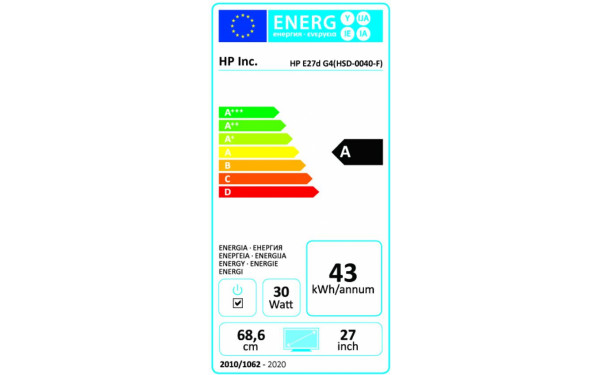 HEWLETT PACKARD HP E27d G4 - &Eacute;tiquette &eacute;nergie