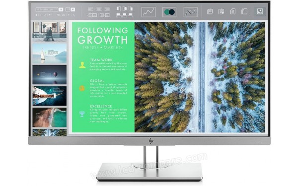 HEWLETT PACKARD HP EliteDisplay E243 - Vue de face en position basse