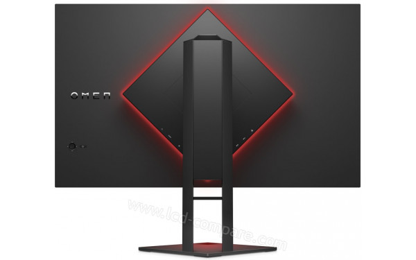 HEWLETT PACKARD HP Omen 27i - Vue de l'arri&egrave;re avec Ambient Lighting rouge